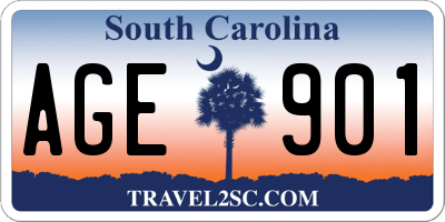 SC license plate AGE901