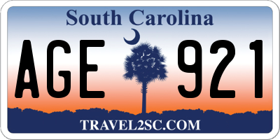 SC license plate AGE921