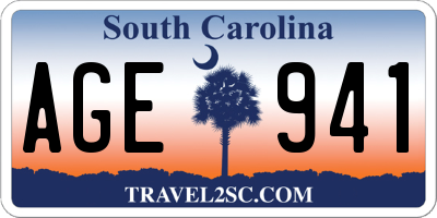 SC license plate AGE941