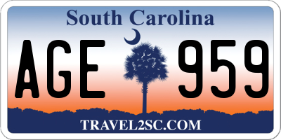 SC license plate AGE959