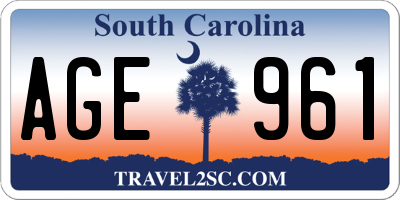 SC license plate AGE961