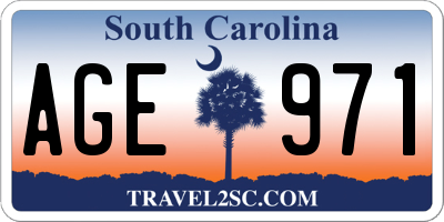 SC license plate AGE971