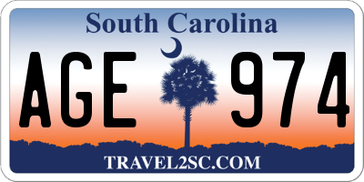 SC license plate AGE974