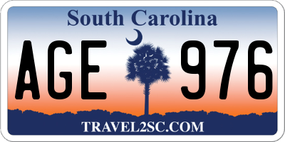 SC license plate AGE976