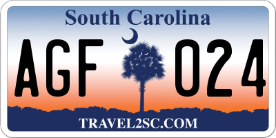 SC license plate AGF024
