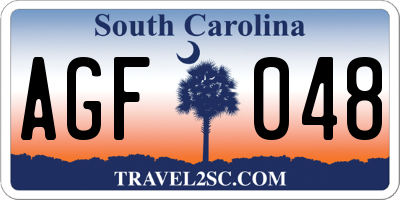 SC license plate AGF048