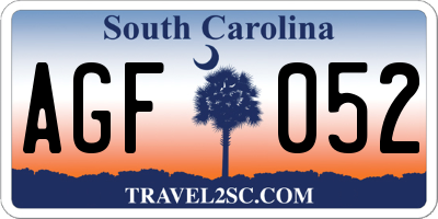 SC license plate AGF052