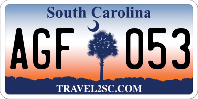 SC license plate AGF053