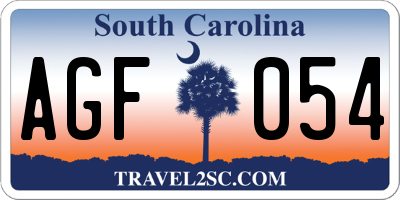 SC license plate AGF054