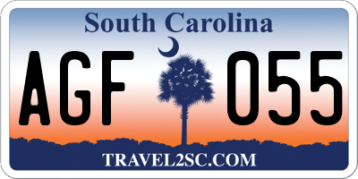 SC license plate AGF055