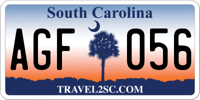 SC license plate AGF056