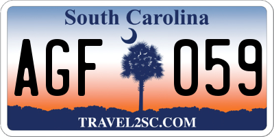 SC license plate AGF059
