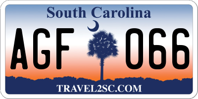 SC license plate AGF066