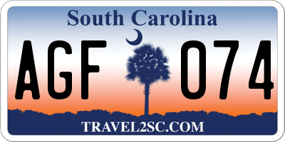 SC license plate AGF074