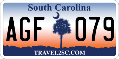 SC license plate AGF079