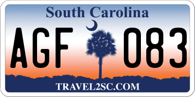 SC license plate AGF083