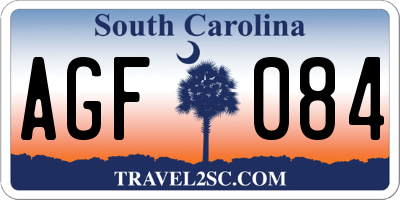 SC license plate AGF084