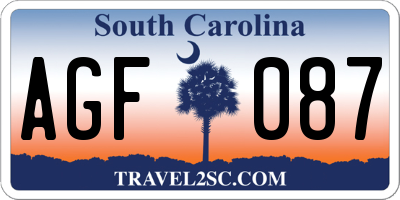 SC license plate AGF087