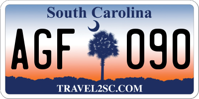 SC license plate AGF090