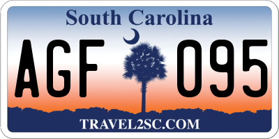 SC license plate AGF095