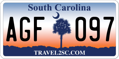 SC license plate AGF097