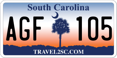 SC license plate AGF105