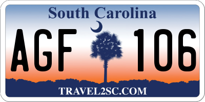 SC license plate AGF106