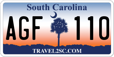 SC license plate AGF110