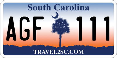 SC license plate AGF111