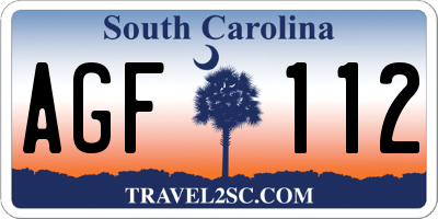 SC license plate AGF112