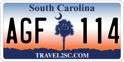 SC license plate AGF114