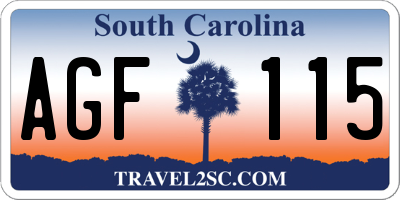 SC license plate AGF115