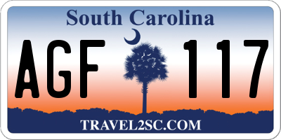 SC license plate AGF117