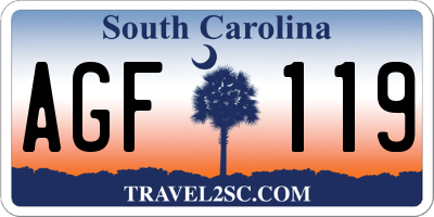 SC license plate AGF119