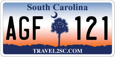 SC license plate AGF121