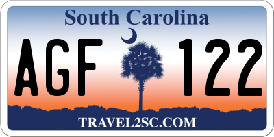 SC license plate AGF122