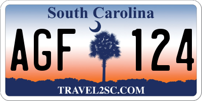 SC license plate AGF124