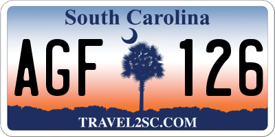 SC license plate AGF126