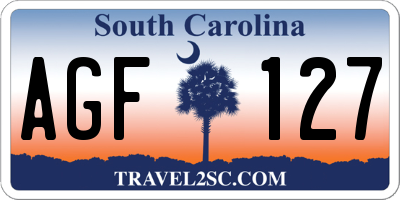 SC license plate AGF127
