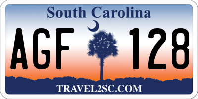 SC license plate AGF128