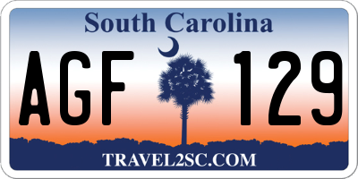 SC license plate AGF129