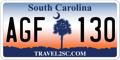 SC license plate AGF130