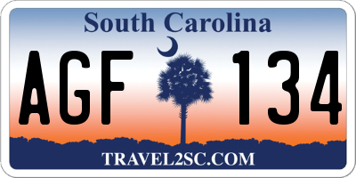 SC license plate AGF134