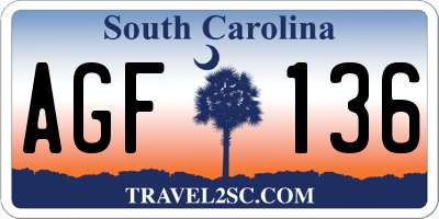 SC license plate AGF136