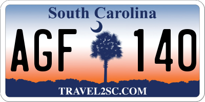 SC license plate AGF140