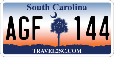 SC license plate AGF144