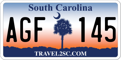 SC license plate AGF145