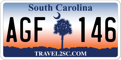 SC license plate AGF146