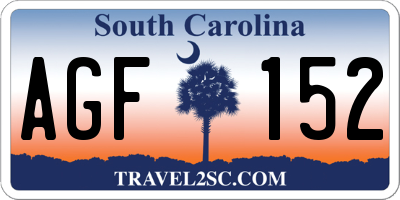 SC license plate AGF152