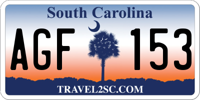 SC license plate AGF153